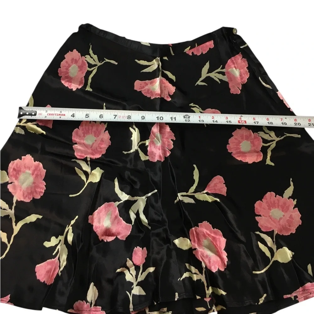 EXPRESS Skirt Vintage 90s Y2K Floral Silky Satin Shiny Fairy Core Size Medium